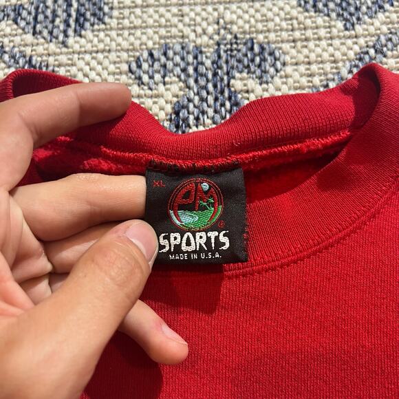 VTG 90's Ohio State Buckeyes Football College Crewneck Red Size XL - Picture 2 of 7